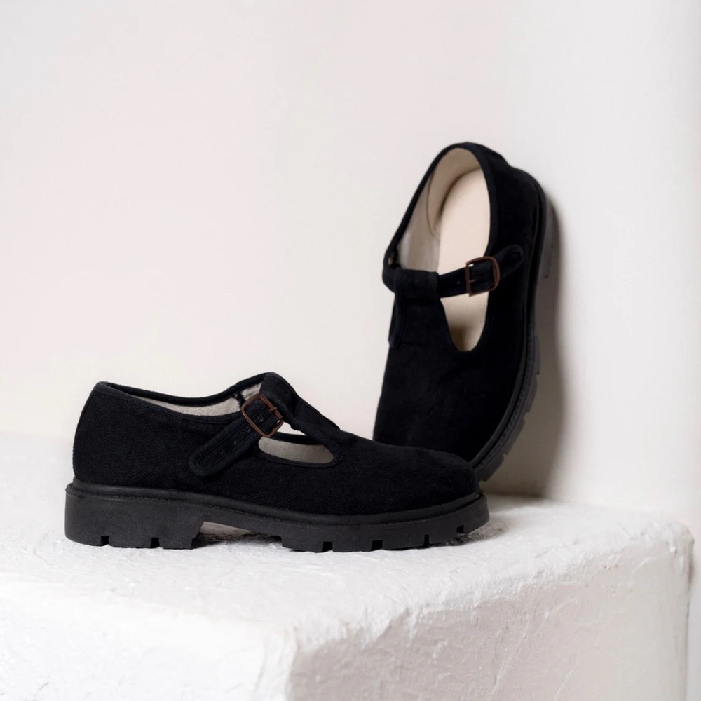Small Lot Black Lug Sole Mary Jane